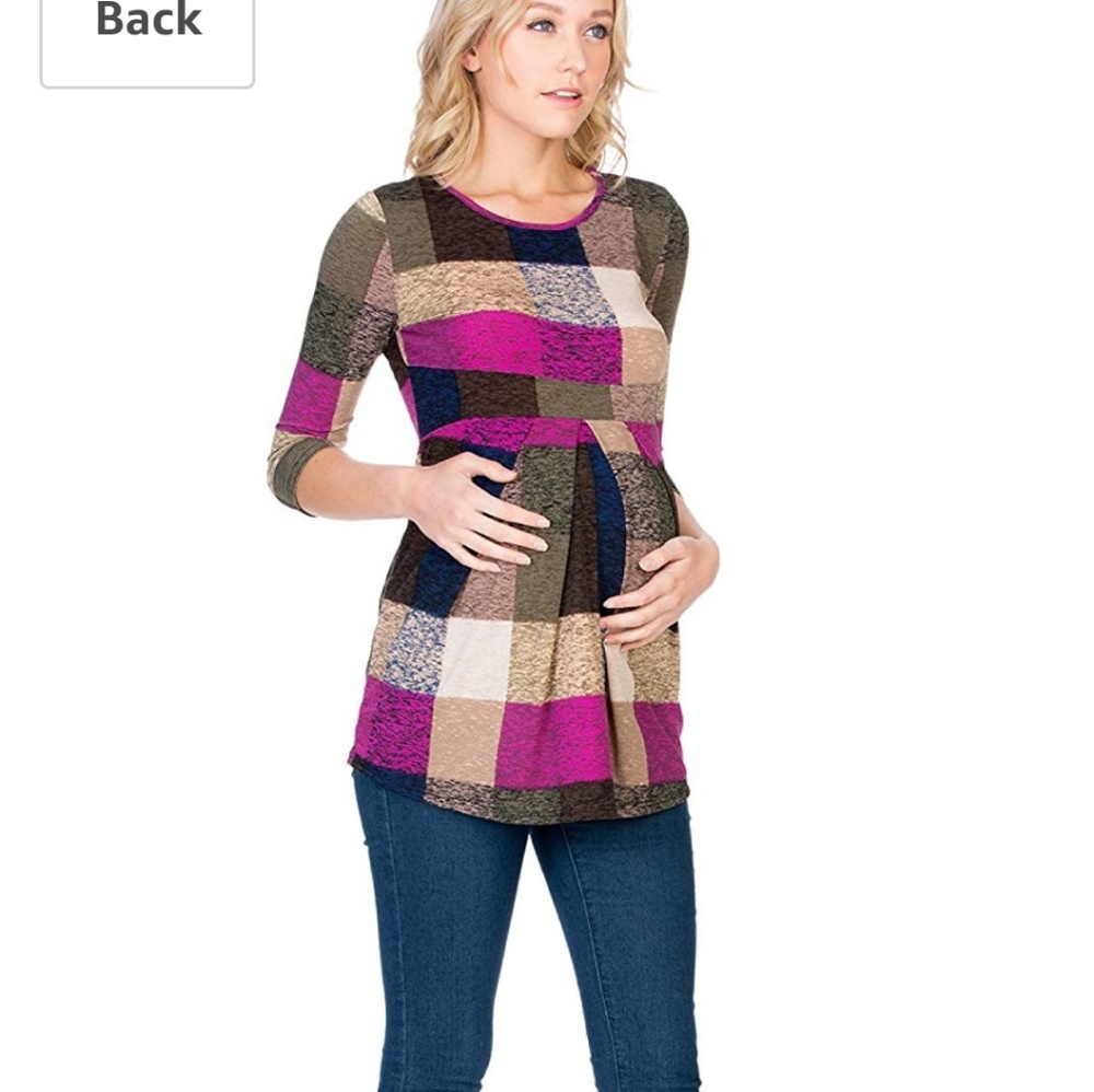 Quarter sleeve maternity shirt